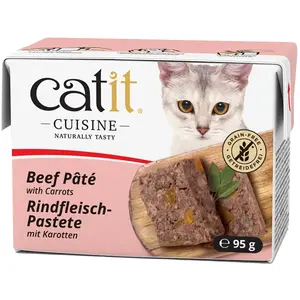 Pâtée Catit Cuisine 12 x 95 g au boeuf et aux carottes, nourriture humide pour chat pas cher