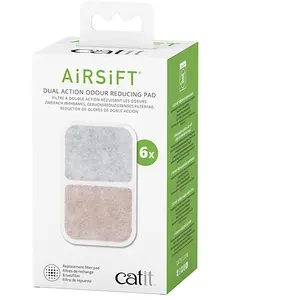 Catit AiRSiFT Lot de 6 Coussinets Anti-odeurs pour litière pour Chat