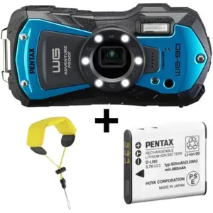 Pentax WG-90 kit avec batterie D-Li92 et dragonne - Bleu pas cher