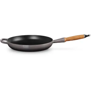 Le Creuset Signature 20258284440422 Flint Poêle en fonte avec manche en bois 28 cm pas cher