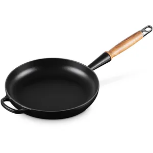 Comparateur de prix : Poêle avec manche en bois Fonte Noir Ø28 cm Le Creuset