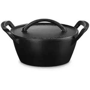 Cocotte LE CREUSET barbecue 25cm noir mat pas cher