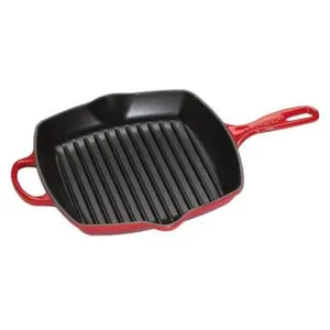 Poêle à griller - LECREUSET - Carré - Grande capacité - Fonte émaillée pas cher