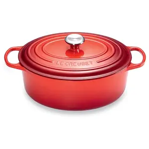 Comparateur de prix : LE CREUSET Signature - Casserole avec couverture - 31 cm - 6.3 L - ovale - cerise