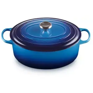 Comparateur de prix : Cocotte ovale 29 cm - Signature - Fonte émaillée - Azur Le Creuset