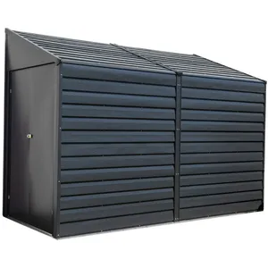Spacemaker - abri de jardin métallique adossé 4x10 gris 295x124x208 pas cher