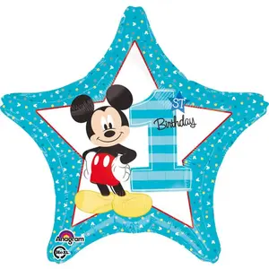Comparateur de prix : amscan ballon aluminium étoile mickey 1er anniversaire 43cm - 3433501