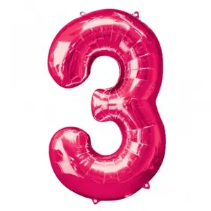 Amscan Ballon Mylar Rose Chiffre 3