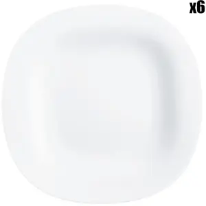 Luminarc - 6 Assiettes plates en Grès Carine blanches - D.19.6 cm T.U pas cher