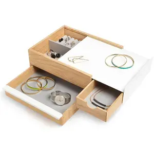 Comparateur de prix : Boite à bijoux - UMBRA - Stowit - Tiroir secret - Naturel & Blanc