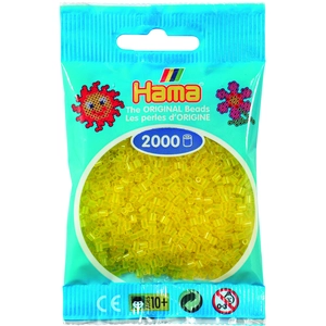 2 000 perles mini (petites perles Ø2,5 mm)- jaune transparent