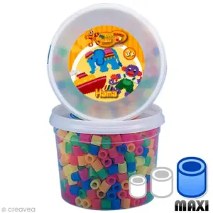 Comparateur de prix : JBM Hama - Pot de 600 perles - Hama Maxi : Perles Mix 6 couleurs