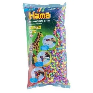 Sachet de 6000 perles midi pastel mixte - hama