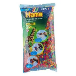 Comparateur de prix : HAMA Sachet de 6000 perles moyennes mélange néon