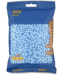 Hama Sac de perles | Environ 3000 perles fusibles midi | Décoration mosaïque Arts et loisirs créatifs pour enfants à partir de 5 ans | Bleu glace pastel pas cher