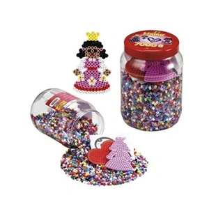 Comparateur de prix : JBM Pot de 7000 Perles et 2 petites plaques princesses et coeur Hama
