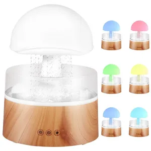 TTLIFE Humidificateur Nuage de Pluie, 7 Couleurs LED Nuit Lumière Aromathérapie Diffuseur D'huile Nuage Pluie Diffuseur, Grain de Bois pas cher