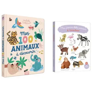 Editions Auzou Lot de 2 livres : Mes 100 animaux à découvrir et mes premiers animaux à toucherVendu paravenue-des-jeux