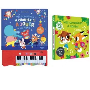 Editions Auzou Lot de 2 livres de comptines : Mes comptines à chanter et à jouer au piano et mes comptines à danserVendu paravenue-des-jeux