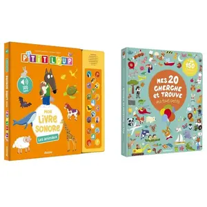 Editions Auzou Lot de 2 livres : Mon livre sonore des animaux et mes 20 cherche et trouve des tout-petitsVendu paravenue-des-jeux