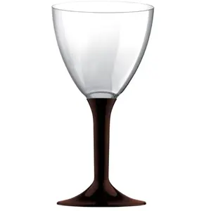 RueDeLaFete 20 Grands verres à Eau, pied chocolat pas cher