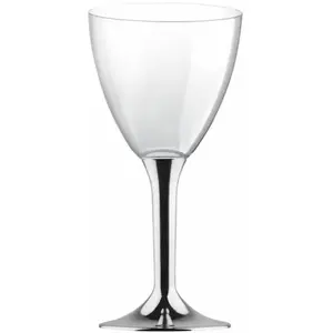 RueDeLaFete 20 Grands verres à Eau, pied CHROMÉ ARGENT brillant pas cher