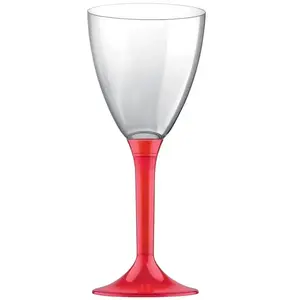 Comparateur de prix : 20 Verres avec pieds - Rouge Transparent