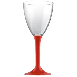 RueDeLaFete 20 Verres avec pieds - Rouge Mat KIT VERRES 2 - ROUGE MAT pas cher