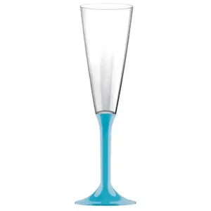 Comparateur de prix : 20 Flûtes maxi avec pieds - Turquoise KIT VERRES 3 - TURQUOISE