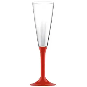 RueDeLaFete 20 Flûtes maxi avec pieds - Rouge Mat KIT VERRES 3 - ROUGE MAT pas cher