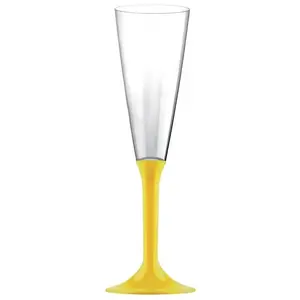 Comparateur de prix : 20 Flûtes maxi avec pieds - Jaune KIT VERRES 3 - JAUNE