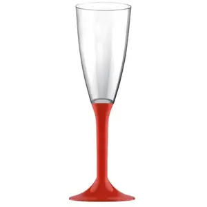 RueDeLaFete 20 Flûtes avec pieds - Rouge Mat KIT VERRES 4 - ROUGE MAT pas cher