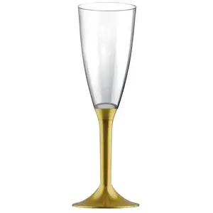 Comparateur de prix : 20 Flûtes avec pieds - Or KIT VERRES 4 - OR