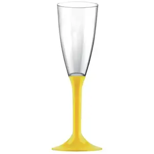 Comparateur de prix : 20 Flûtes avec pieds - Jaune KIT VERRES 4 - JAUNE