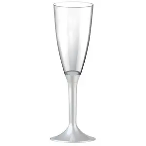 Comparateur de prix : 20 Flûtes avec pieds - Blanc perlé KIT VERRES 4- BLANC PERLE