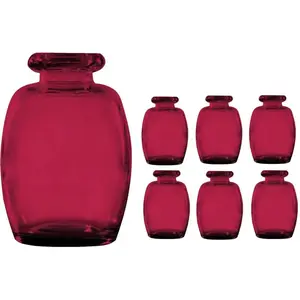 RueDeLaFete LOT de 6 vases Elisa Fuchsia 16 cm KIT11969-04 pas cher