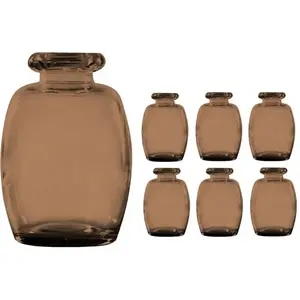 RueDeLaFete LOT de 6 vases Elisa Brun havane 16 cm KIT11969-15 pas cher