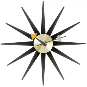 Vitra SUNBURST CLOCK BLACK/BRASS pas cher