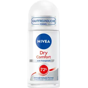 Comparateur de prix : NIVEA Déodorant à bille Dry Comfort (50 ml), anti-transpirant fiable avec minéraux pour une sensation de peau sèche, avec protection 72h et formule Dual Active