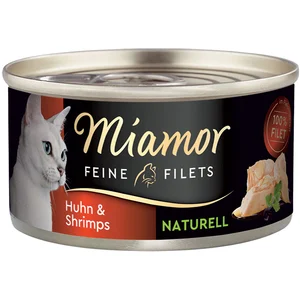 6x80g Miamor Filets fins nature poulet & crevettes nourriture pour cha... pas cher