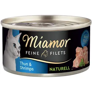 6x80g Filets Fins Naturels thon, crevettes Miamor - Nourriture pour Chat pas cher