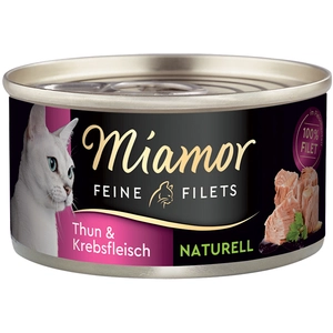6x80g Filets Fins Naturels thon, crabe Miamor - Pâtée pour chat pas cher