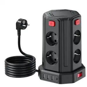 Tours 8prises parafoudres avec interrupteurs+4xUSB pas cher