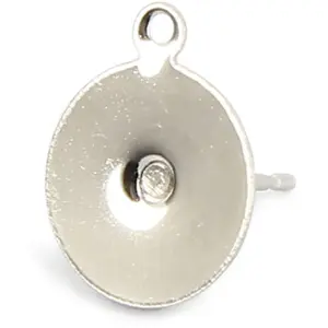 Topaze Boucles d'oreille tige plateau rond avec anneau en métal - Nick... pas cher
