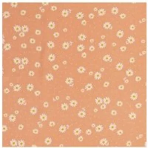 Tissu viscose imprimé paquerettes vendu par 50 cm(...) - Orange