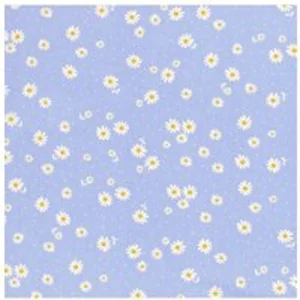 Tissu viscose imprimé paquerettes vendu par 50 cm(...) - Bleu