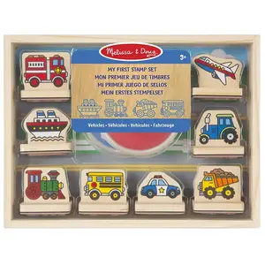 Comparateur de prix : Melissa et Doug mon premier jeu de timbres en bois - Véhicules