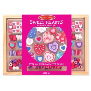 Kit créatif Melissa & Doug Ensemble de perles en bois Petits amis pas cher