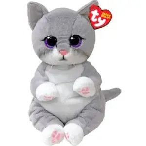 Animal en peluche Ty Beanie Bellies Medium Morgan le chat 30 cm Gris pas cher