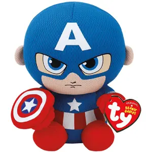 Comparateur de prix : Peluche TY Marvel Beanie Babies Small Captain America 15 cm